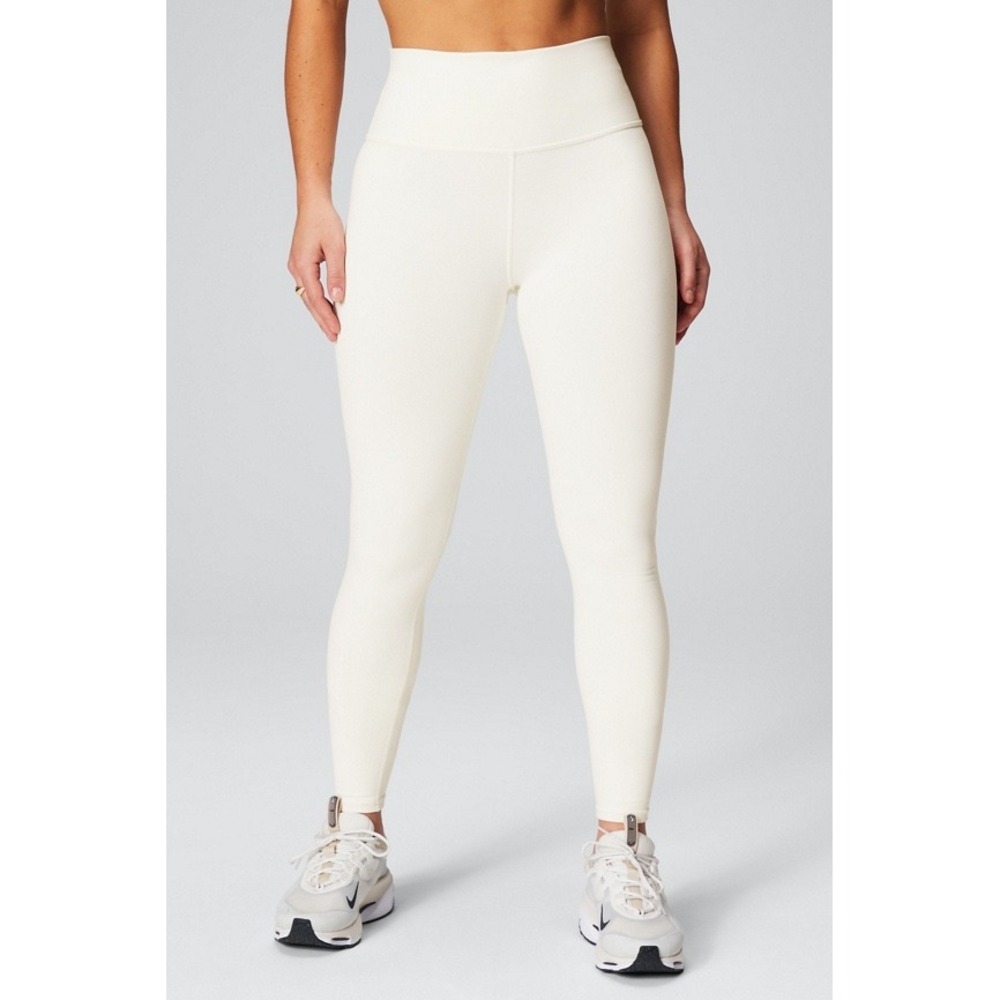 Fabletics Define High-Waisted PowerHold Leggings Egret White Size L 10